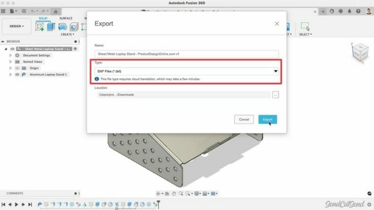 4 Ways to Export a DXF from Autodesk Fusion | SendCutSend