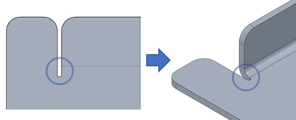 Image showing a obround shaped bend relief