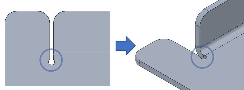 Image showing a round shaped bend relief