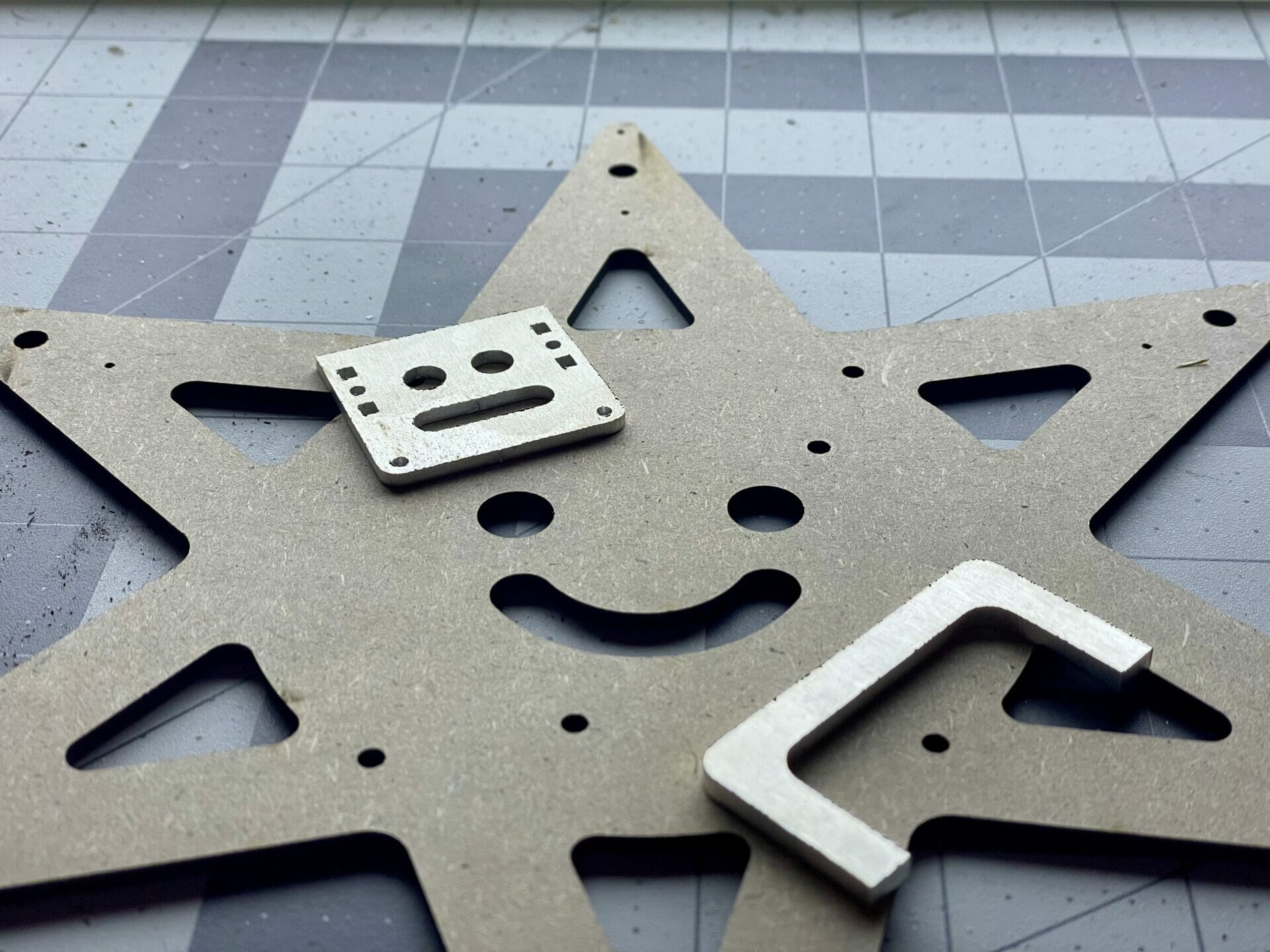 Image of two small scale designs in two different materials