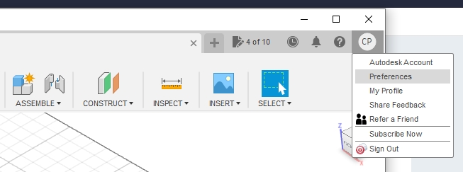 Access the Fusion preferences to set your default units to either inches or millimeters