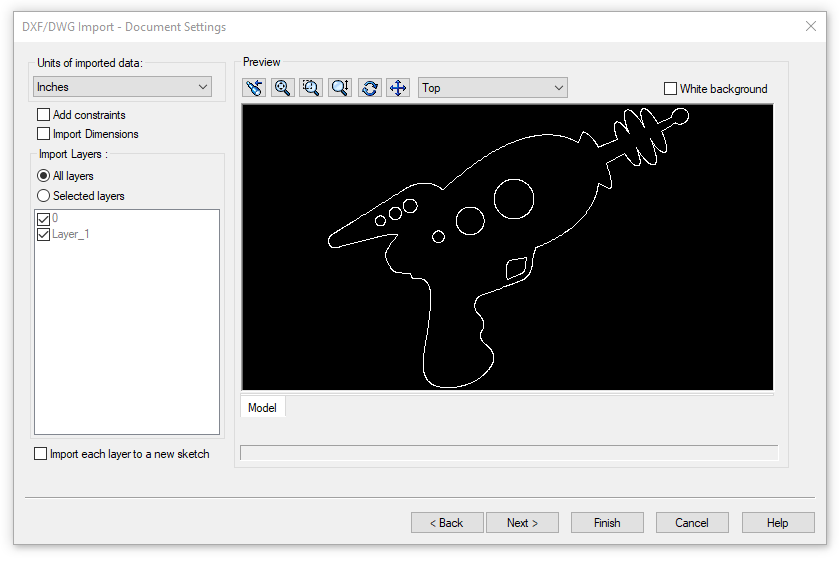 solidworks import settings window