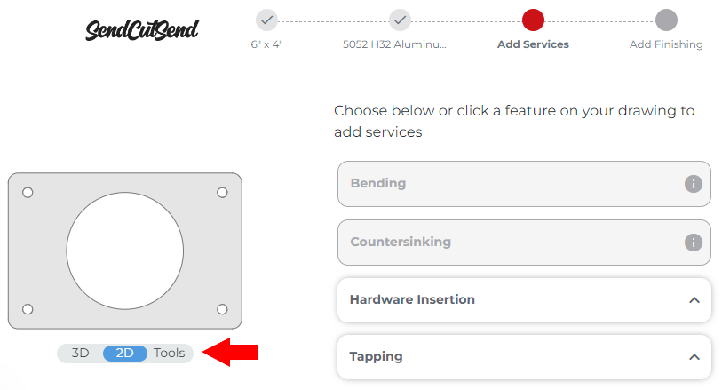 How to toggle on the Tools option on the part preview