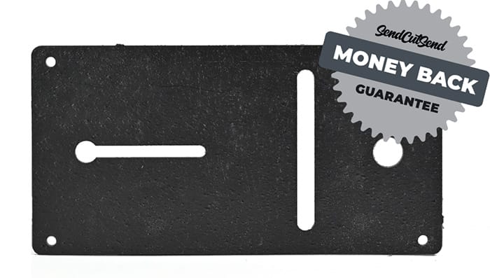 SendCutSend offers a money-back guarantee on their custom cut ABS plastic parts