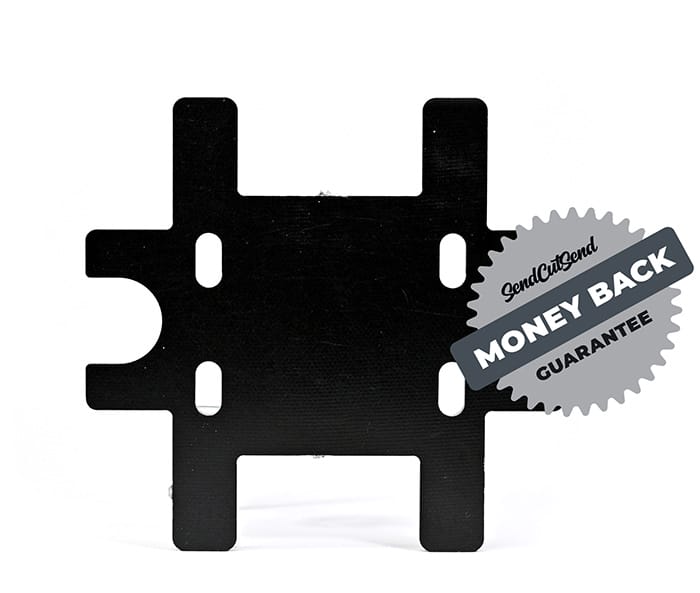SendCutSend's custom waterjet cut G10 parts come with a money-back guarantee