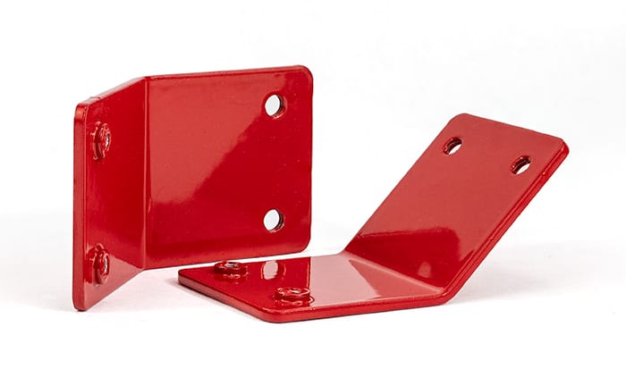 Gloss red powder coated metal from SendCutSend